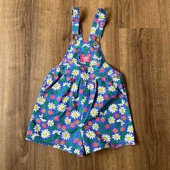 80〜90cm★Oshkosh フラワー柄★オーバーオール Baby Boy Tropical-Print Knit Shortalls - OshKosh | Carter's